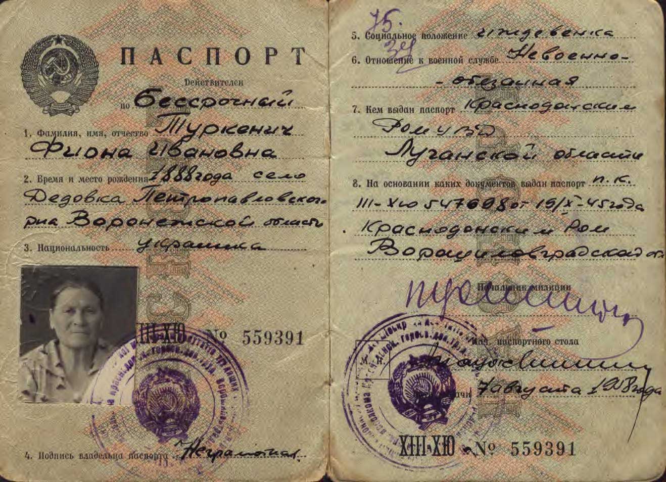 5 Графа в паспорте СССР